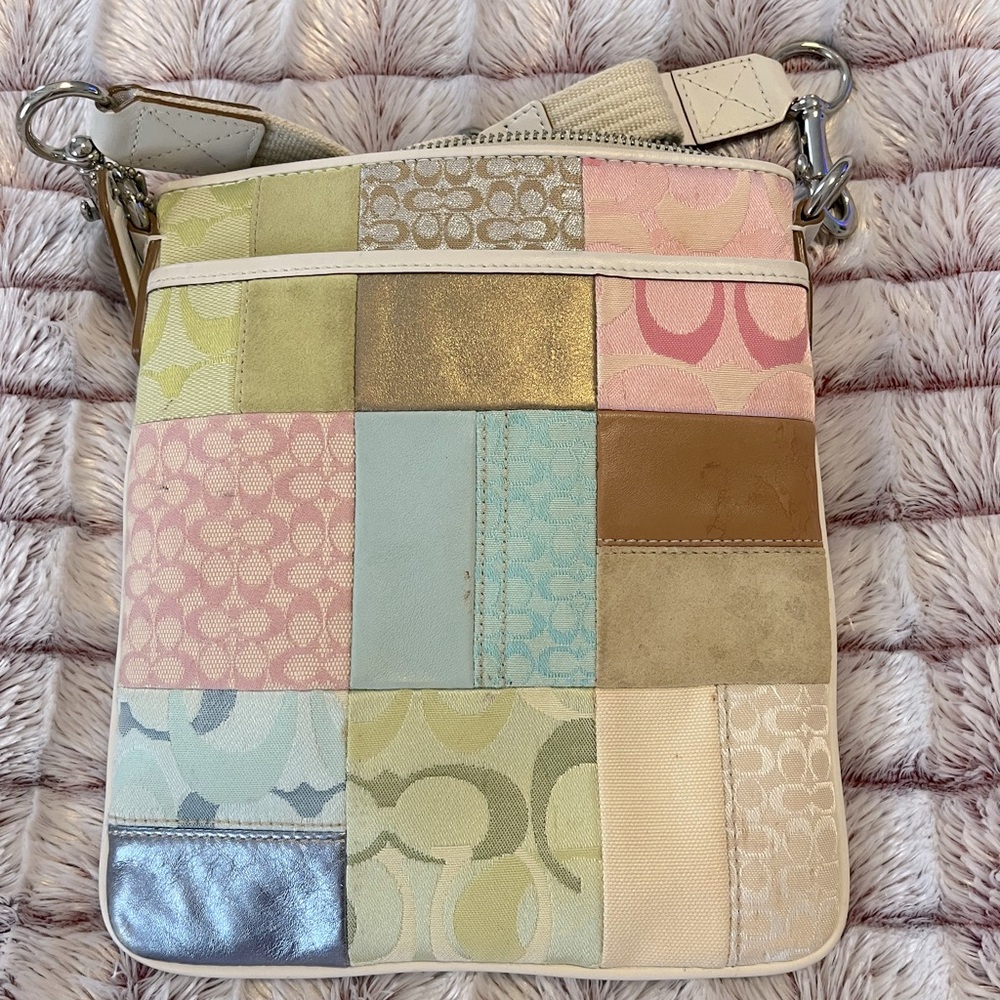 Coach Crossbody Purse - Y2K Coach Pastel Patchwork Signature Crossbody